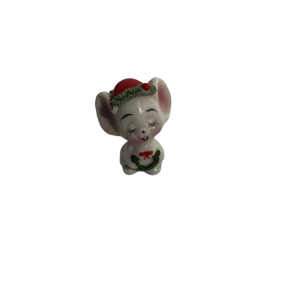 Vintage Napcoware Taiwan bone china Christmas mouse